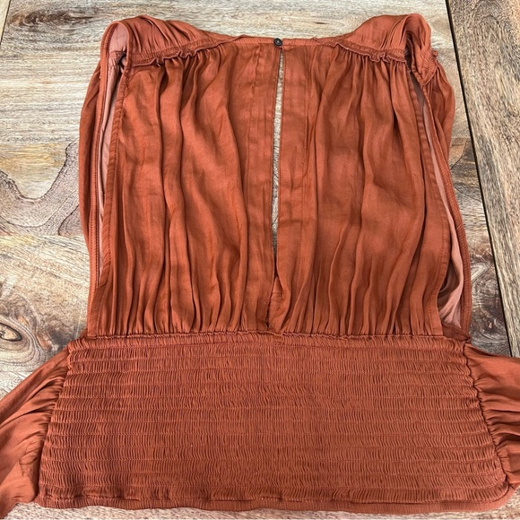 Free people rust satin bow top - Picture 5 of 6